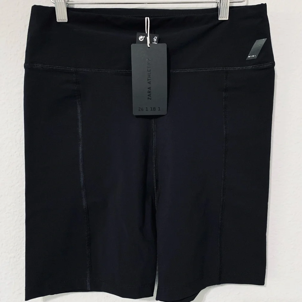 Zara Women Athletic Black Summer Biker Beach Short Size L‎